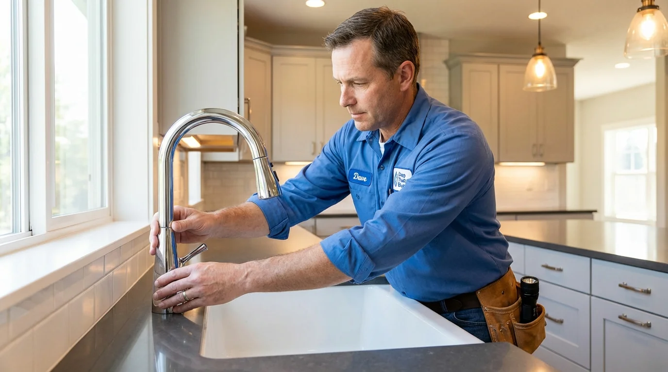 Kitchen faucet installation by Johns Plumbing LLC in Kaukauna